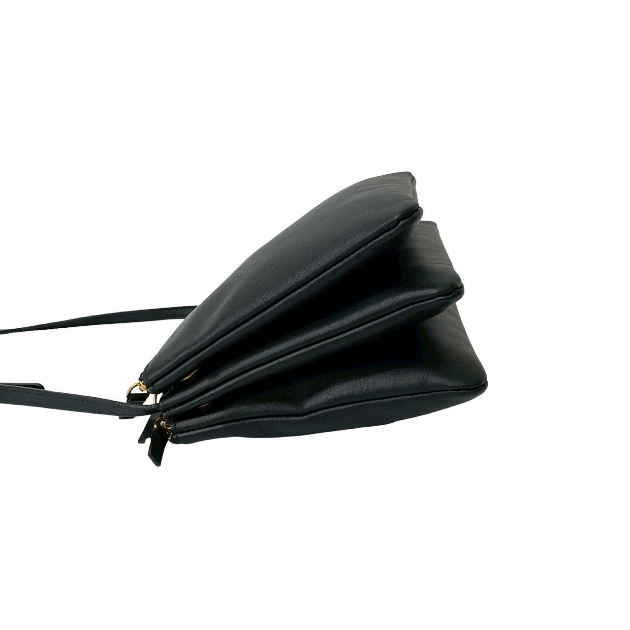 極 美品 保存袋付き CELINE セリーヌ ロゴ トリオ レザー 本革 ミニ