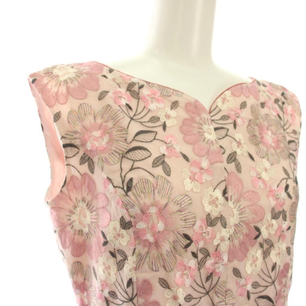 トッカ TOCCA ワンピース 0 ピンク 花柄 刺繍 ノースリーブ /YM - メルカリ