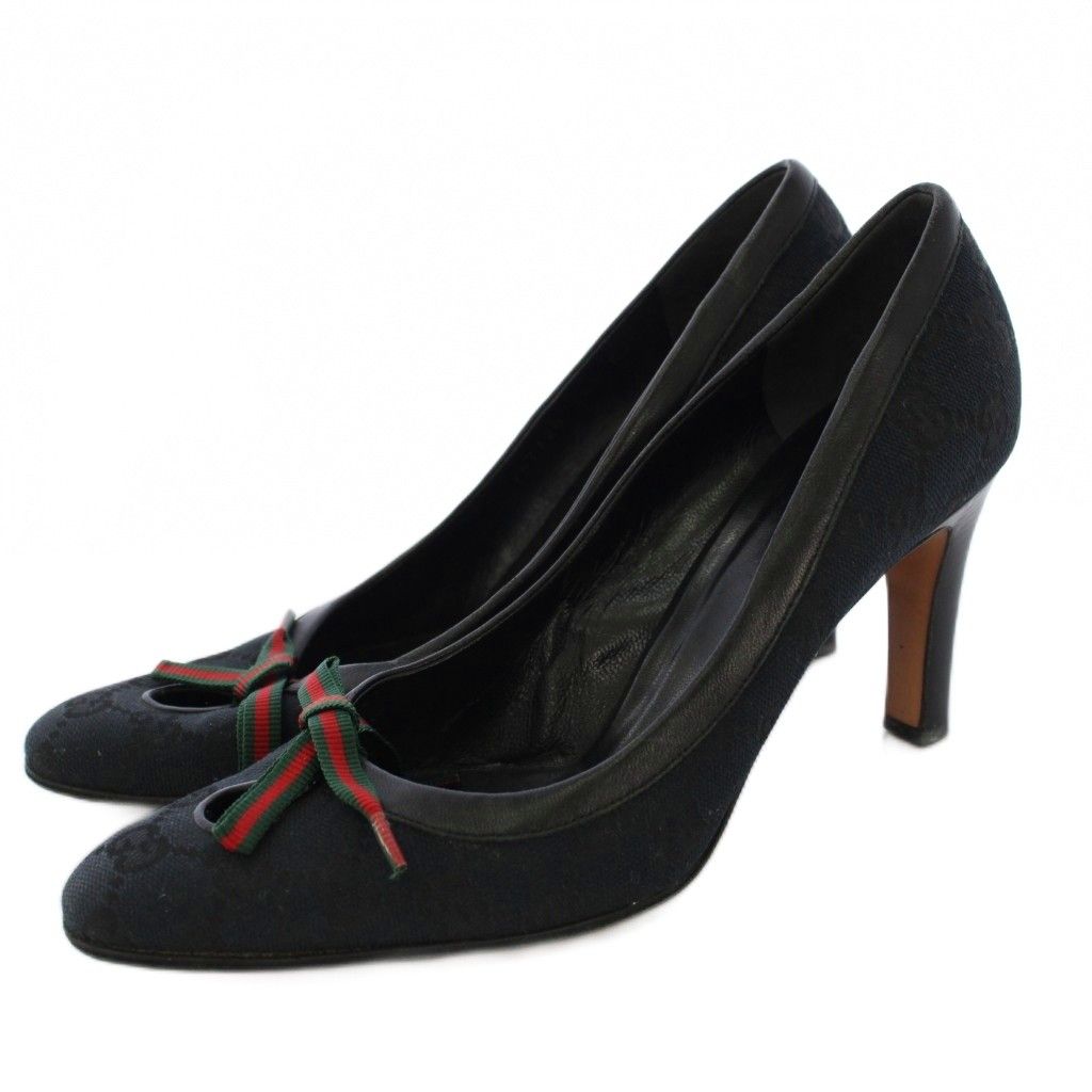 GUCCI グッチ パンプス リボン ジャガード シェリー 36 GUCCI グッチ