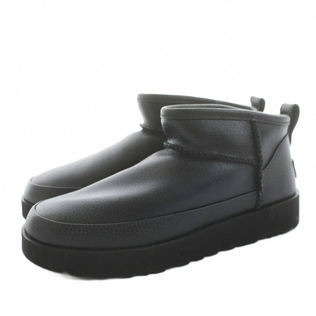 アグウルトラミニブーツ 「新品」UGG ウルトラミニ US8 黒 ムートンブーツ