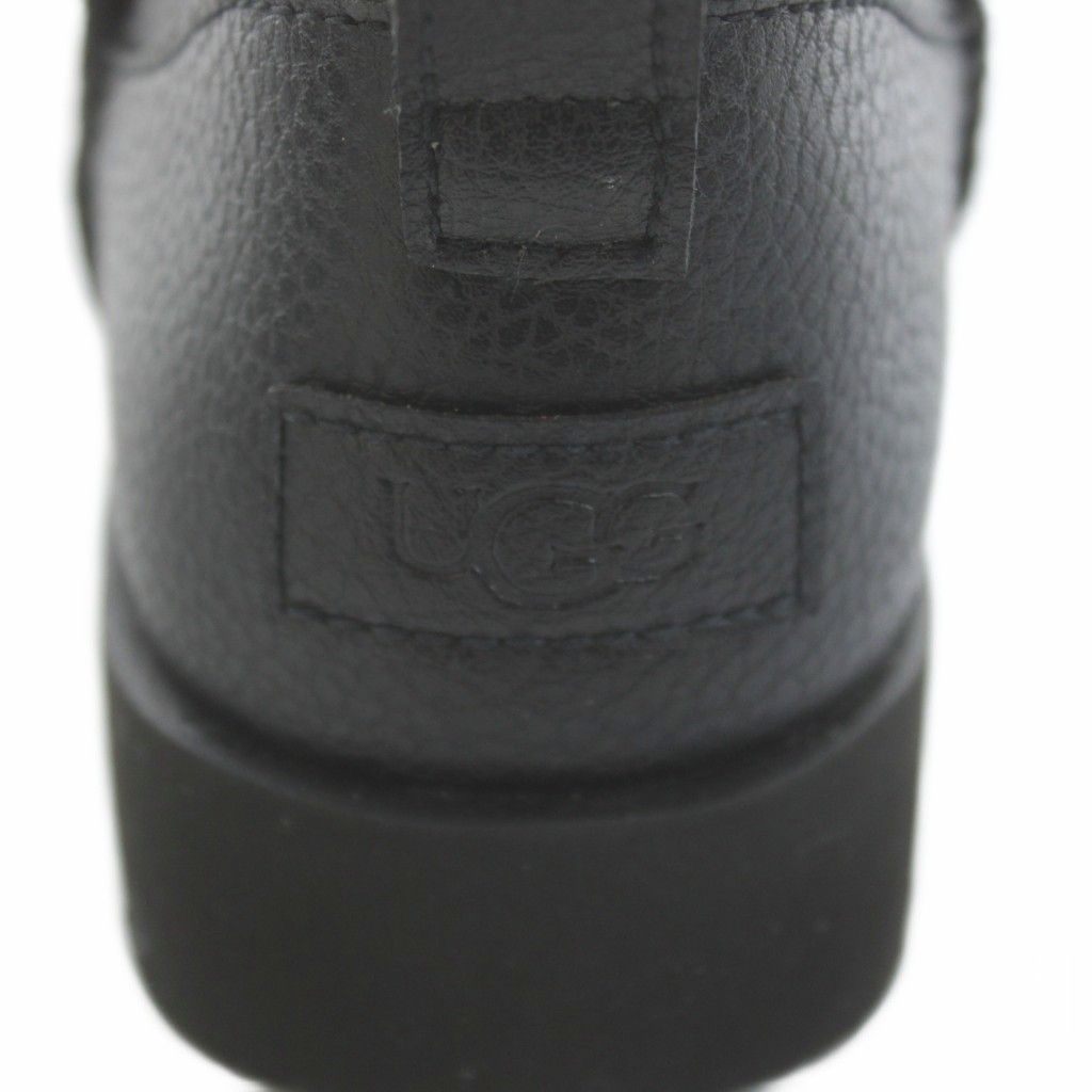UGG レザーショートブーツ ブラック アグ UGG クラシック ウルトラ ミニ ムートンブーツ ショートブーツ