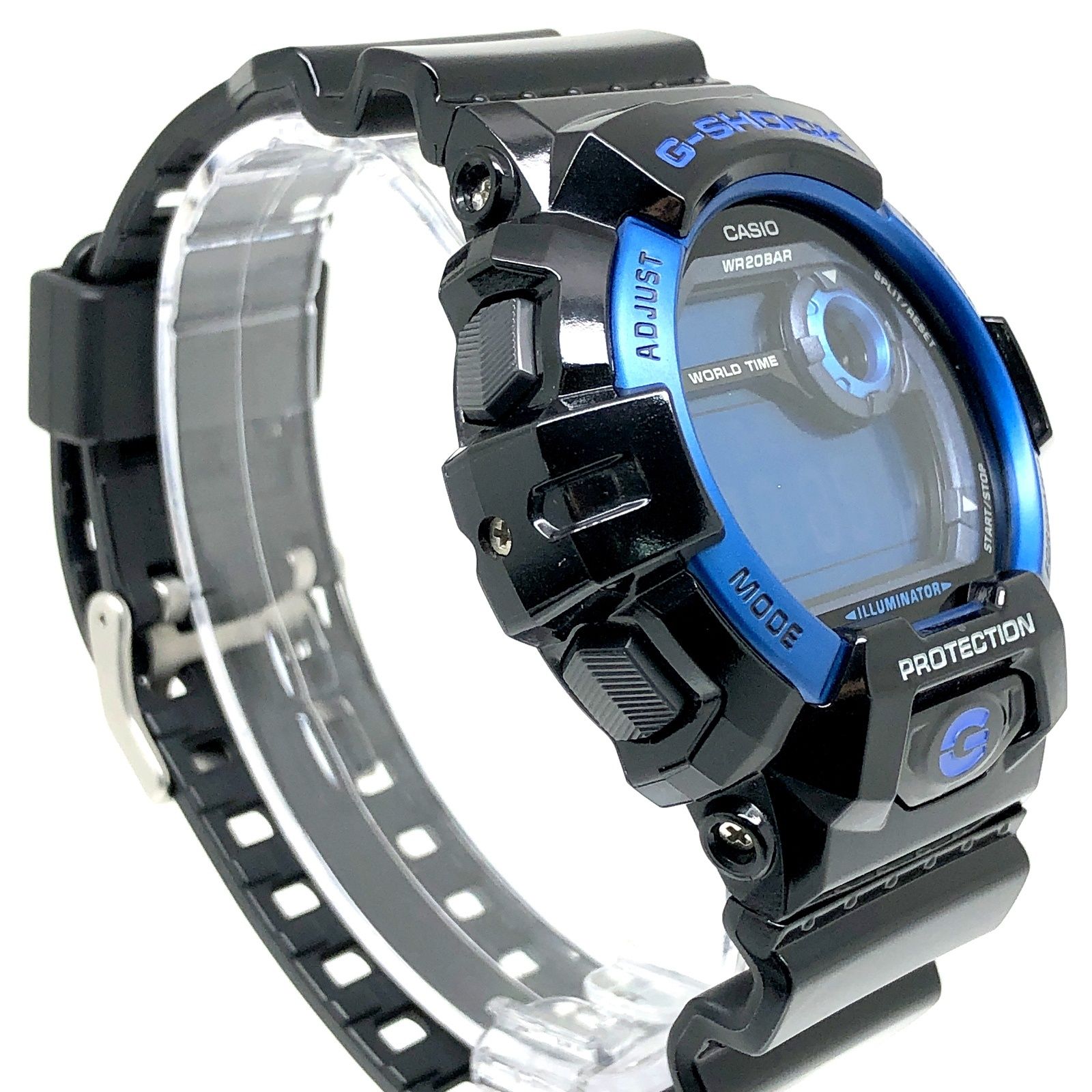 G-SHOCK ジーショック G-8900A-1 ビッグケース メタルベゼル 高輝度LEDライト 光沢塗装 ブラック ブルー 2011年10月発売 G-SHOCK ジーショック G-8900A-1 ビッグケース メタルベゼル 高輝度LED