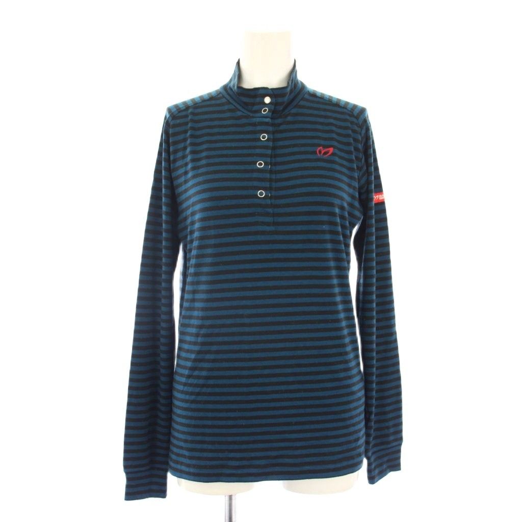 マスターバニー 長袖ハイネック　ブルー ハーフジップ ネックロゴ レディース 0 マスターバニー 長袖ハイネック ブルー ハーフジップ ネックロゴ