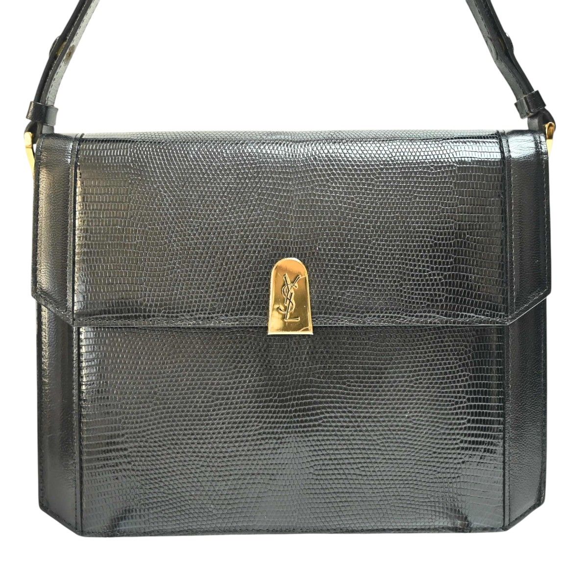 YVESSAINTLAURENT イヴサンローラン YSLロゴプレート リザード 2WAY