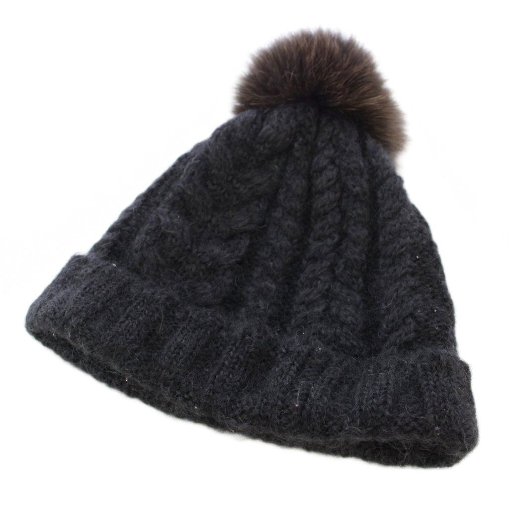 カシラ CA4LA ニット帽 ニットキャップ モヘヤ フォックスファー