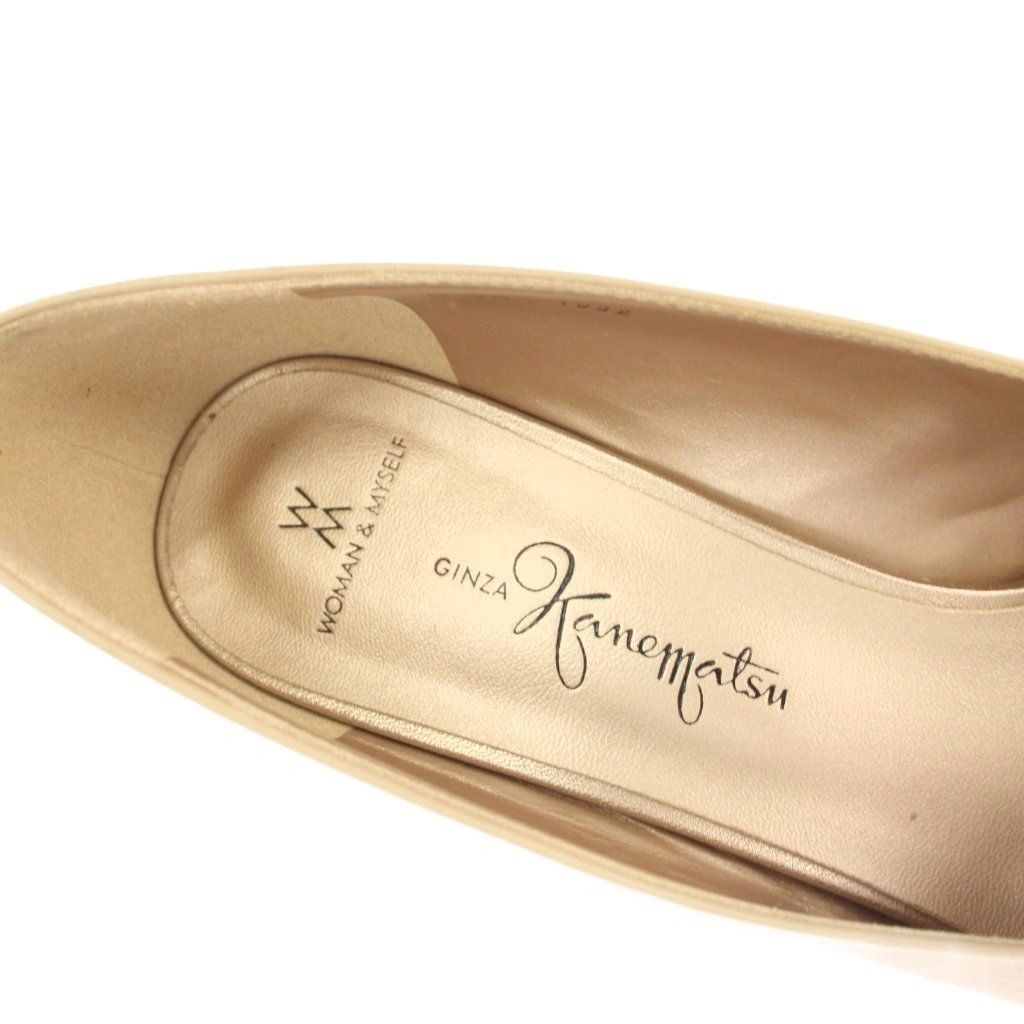 銀座かねまつ GINZA Kanematsu パンプス レザー ポインテッドトゥ 切替