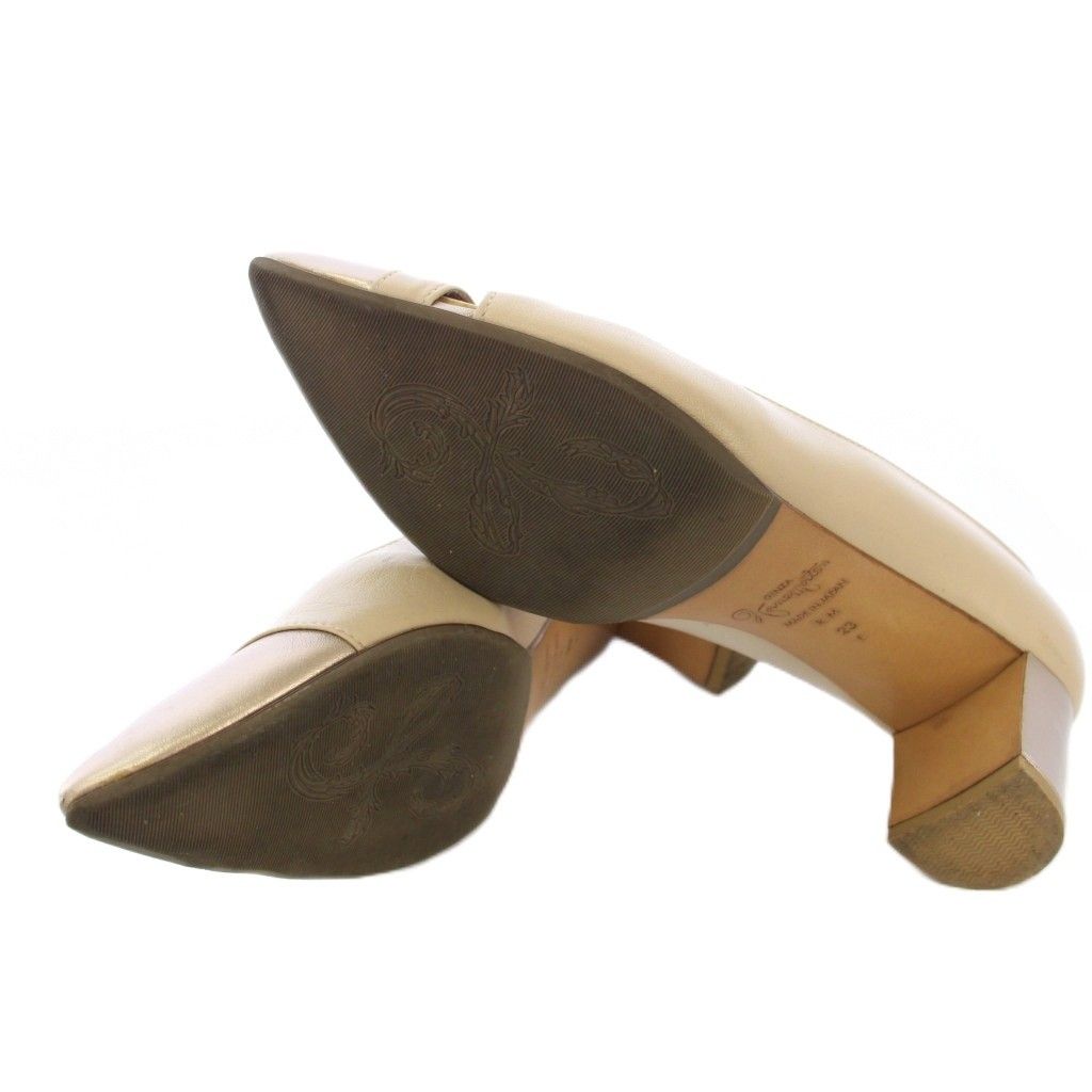 銀座かねまつ GINZA Kanematsu パンプス レザー ポインテッドトゥ 切替