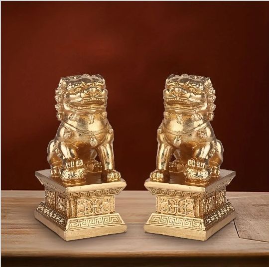 ペア 守護 獅子 狛犬 シーサー 像 置物 招福 幸福 開運 事業運 財運