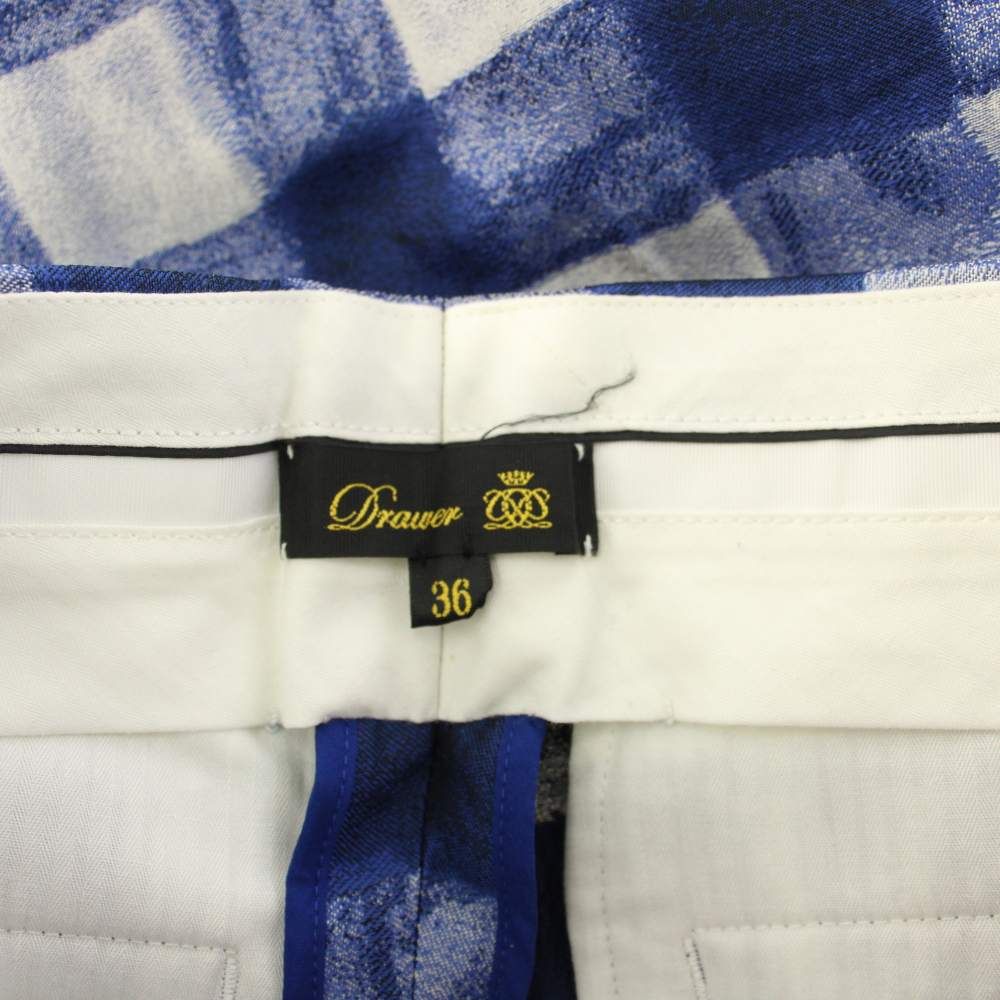 Drawerドゥロワー☆カスリジャガード テーパード パンツ36コットン