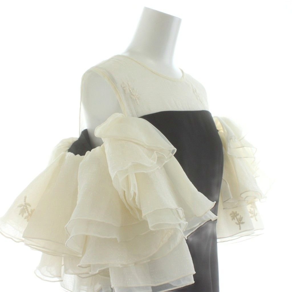 エーシーケーエー Acka. organdy frill dress black オーガンジー