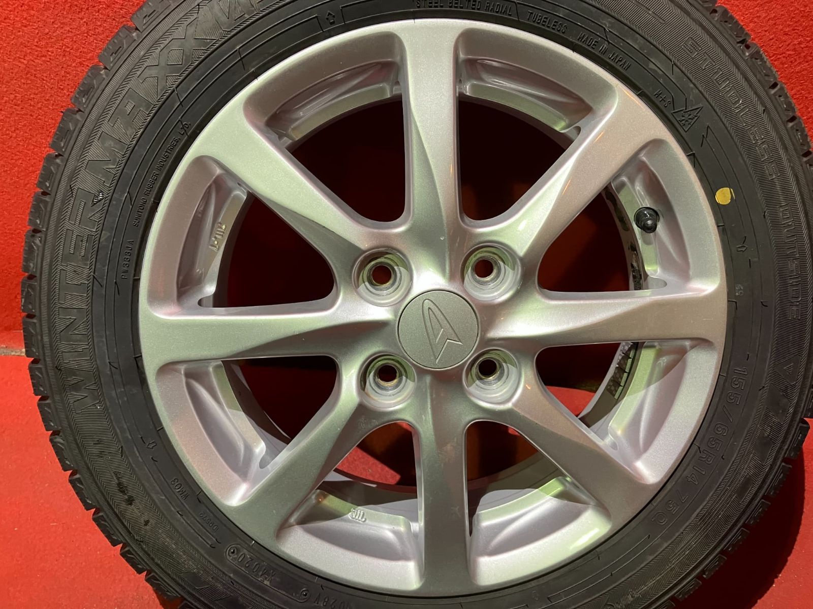 中古スタッドレスタイヤホイールセット【155/65R14 DUNLOP WM03】[14x4