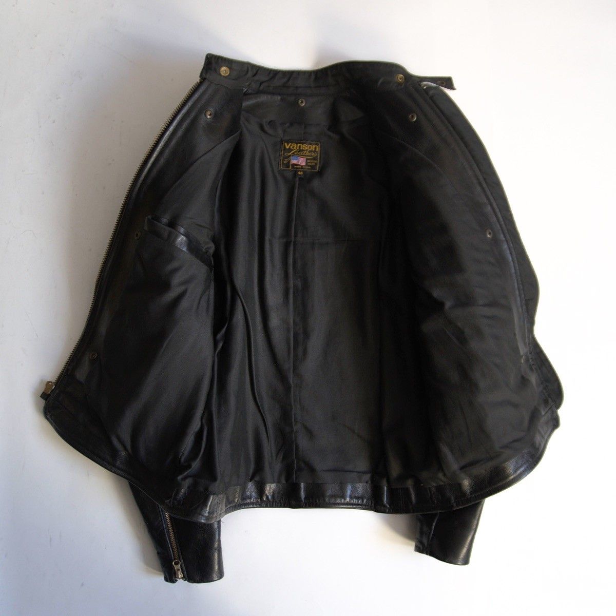 美品】 VANSON 【RJV シングル ライダース ジャケット】40 レーシング 