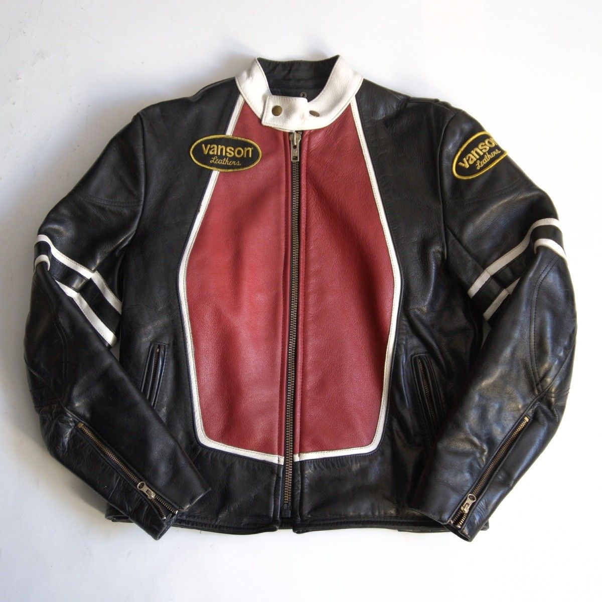 美品 VANSON RJV シングル ライダース ジャケット40 レーシング