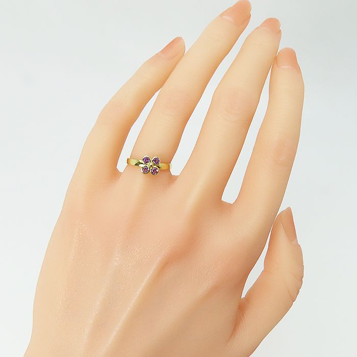 K18 アメシスト リング 】ソーティング付 9号 指輪 レディース