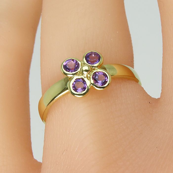 K18 アメシスト リング 】ソーティング付 9号 指輪 レディース