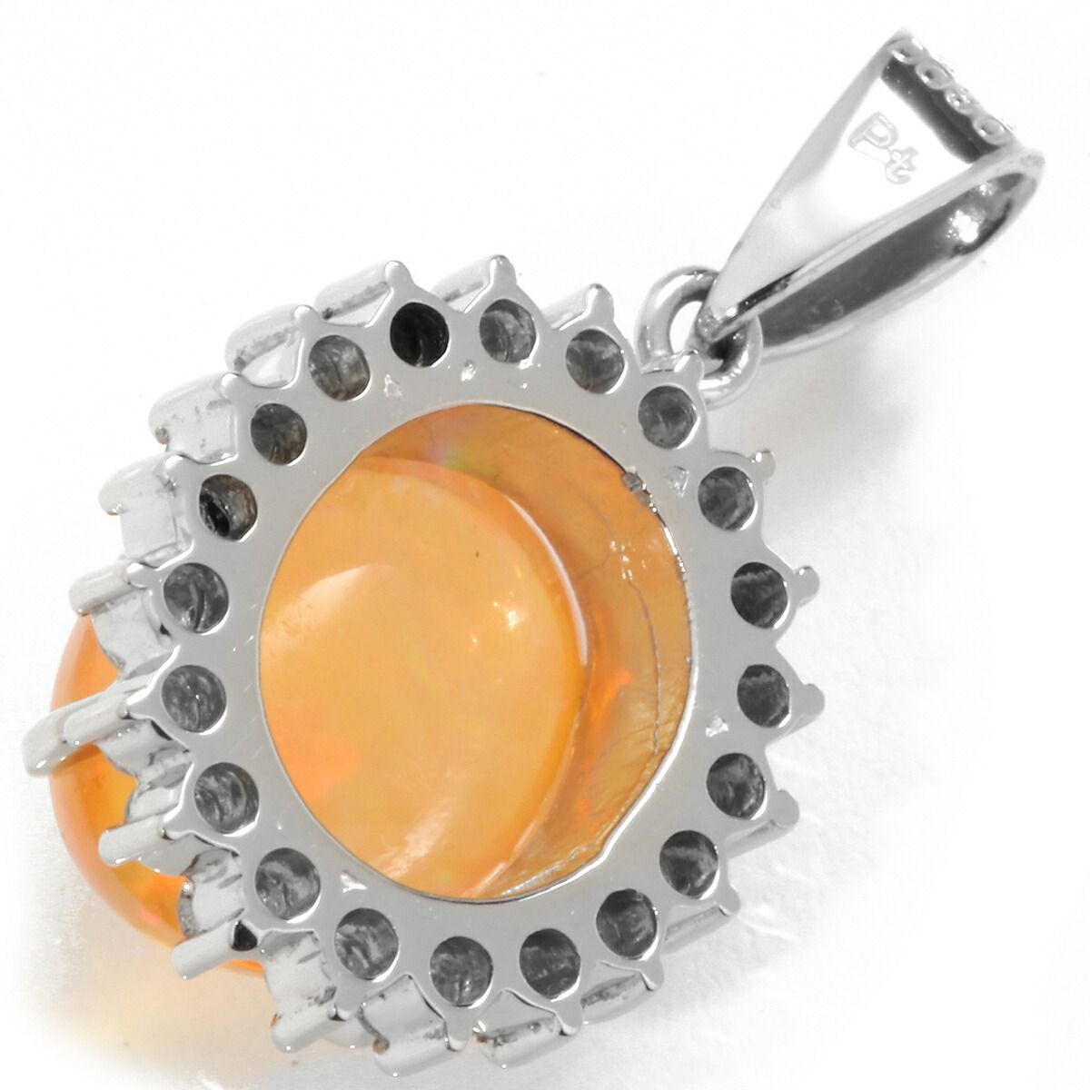 新品仕上済】 ファイヤーオパール 2.18ct ダイヤモンド 0.3ct プラチナ 