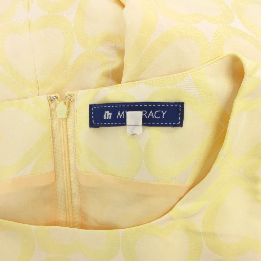 エムズグレイシー M'S GRACY ワンピース シルク混 38 黄 イエロー 総柄