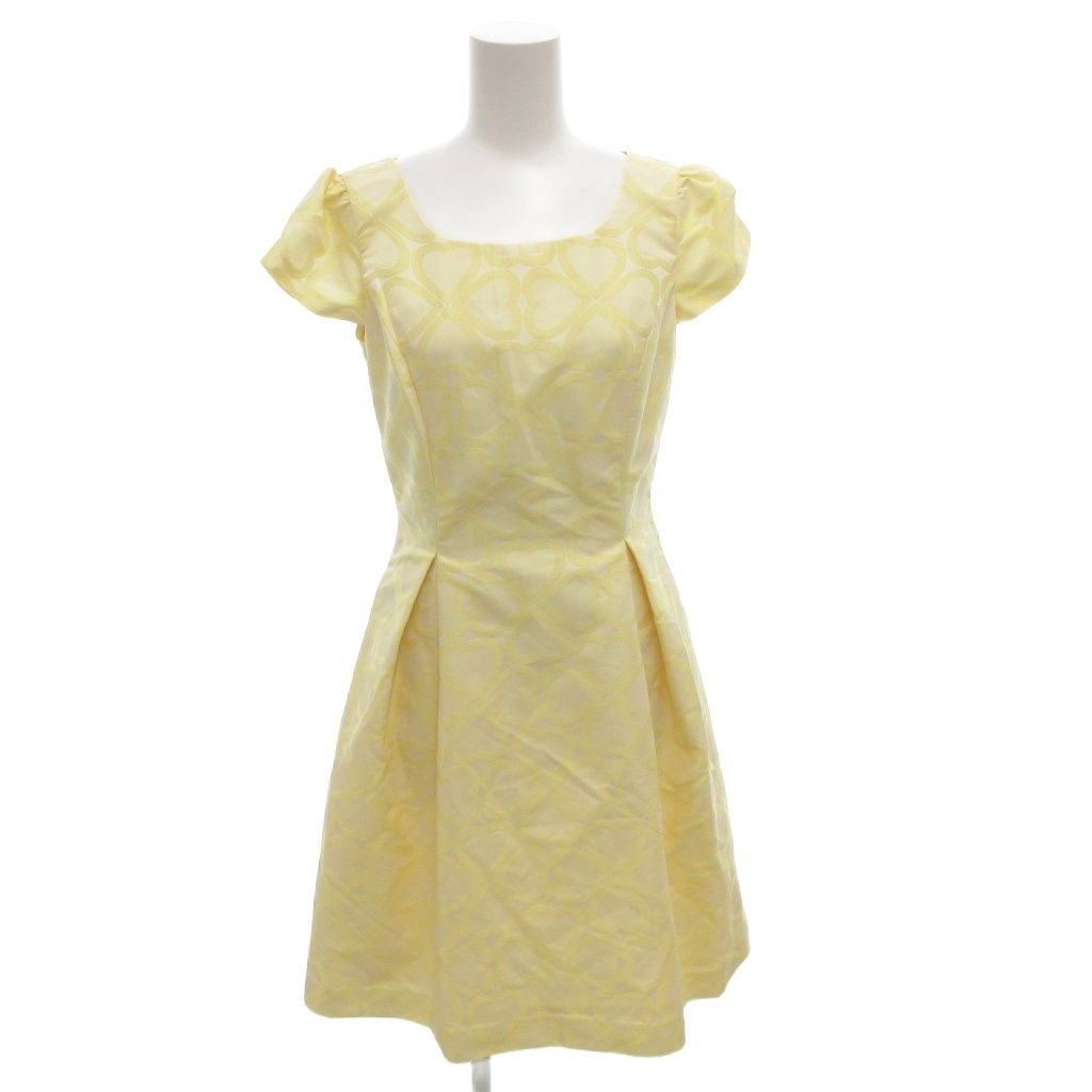 エムズグレイシー M'S GRACY ワンピース シルク混 38 黄 イエロー 総柄