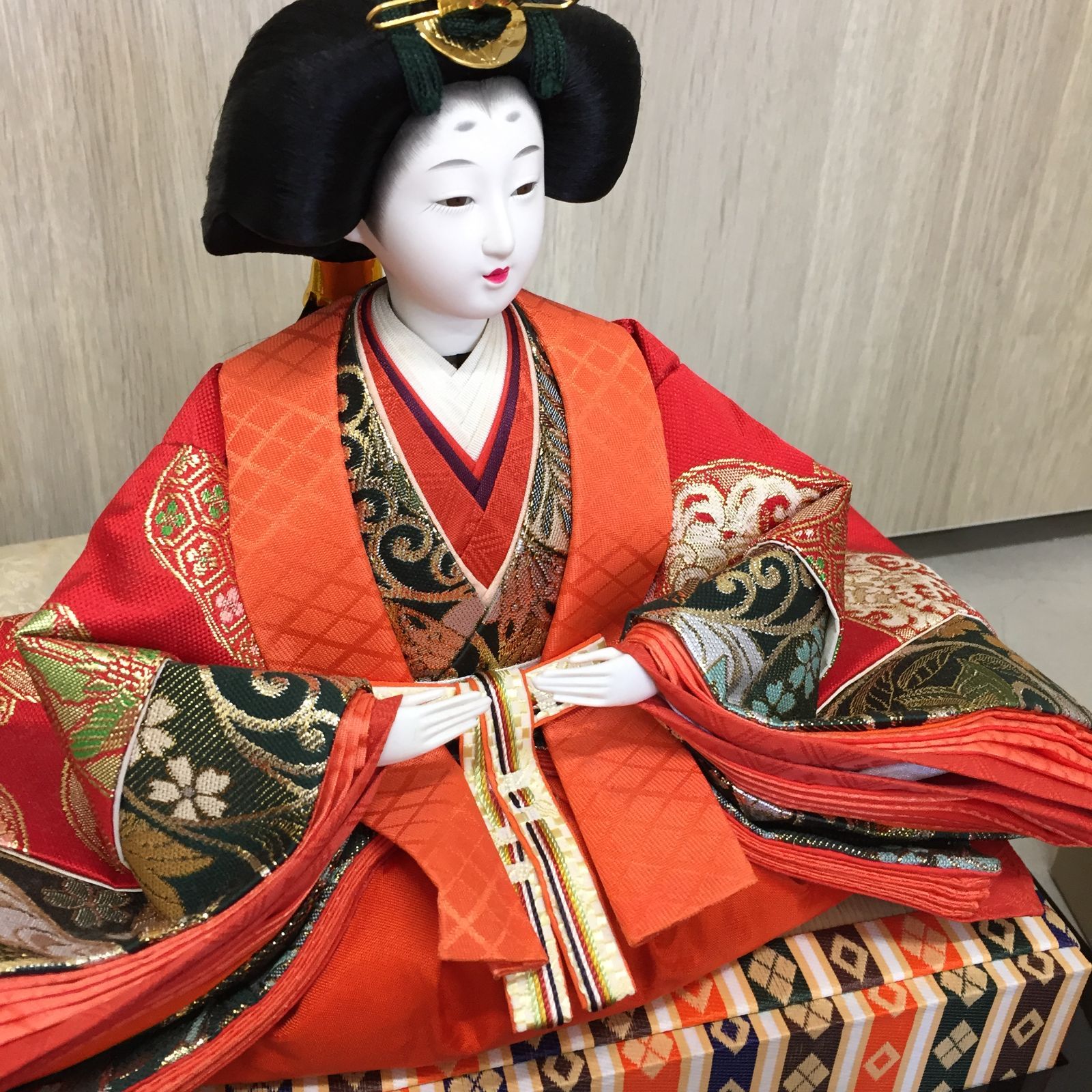 雛人形　お代理様とお雛様のセット　久月【超メルカリ市】価格 S【アンティーク】雛人形 久月 人形セット 御代理様 お雛様 三人官女