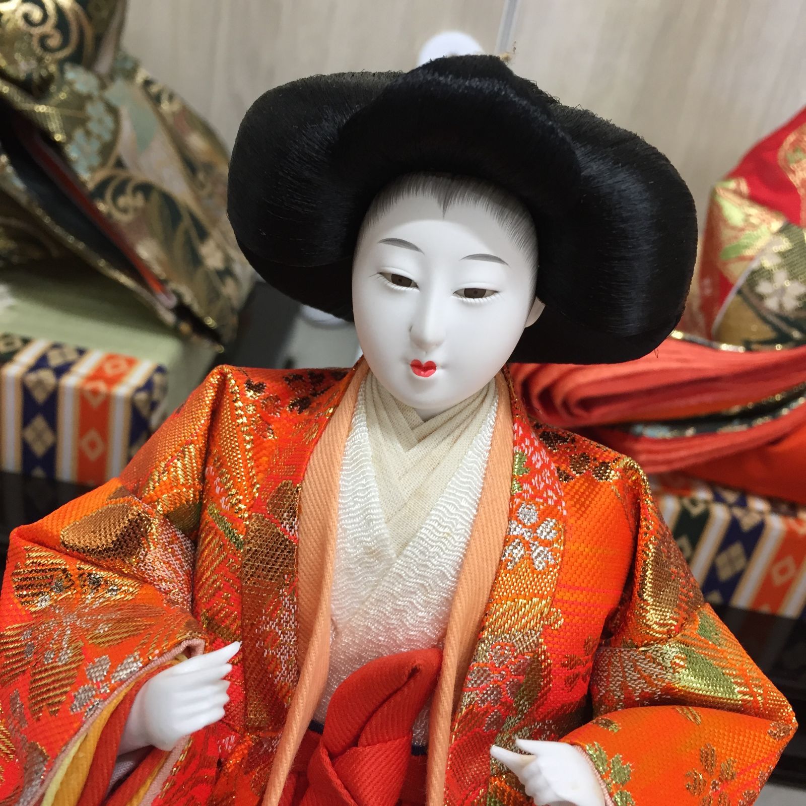 雛人形　お代理様とお雛様のセット　久月【超メルカリ市】価格 S【アンティーク】雛人形 久月 人形セット 御代理様 お雛様 三人官女