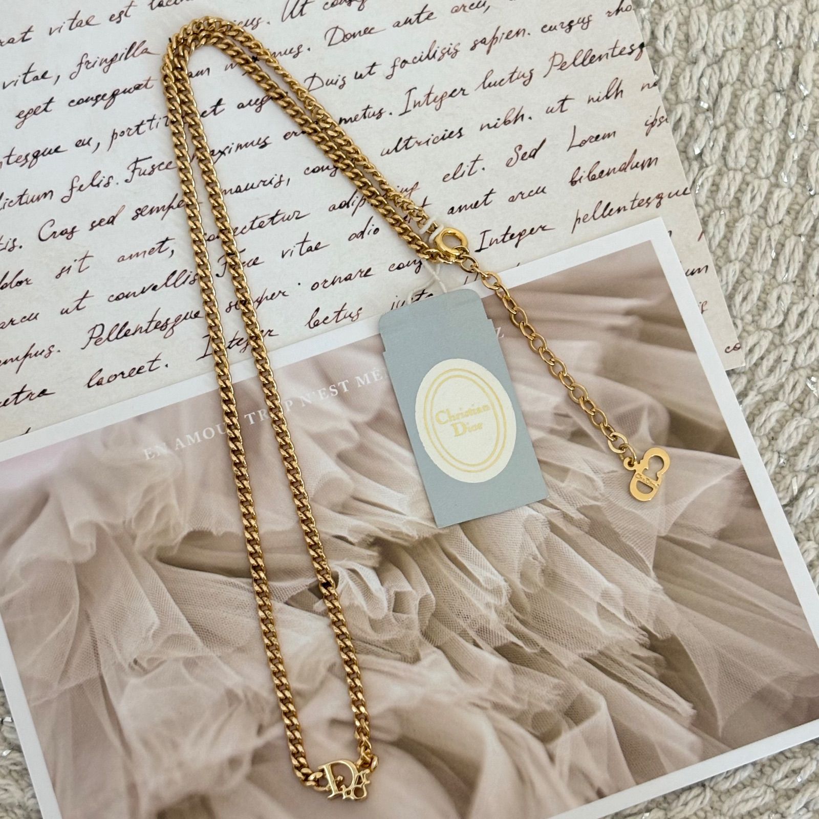 箱付き】【未使用品】クリスチャンディオール ネックレス CDロゴ