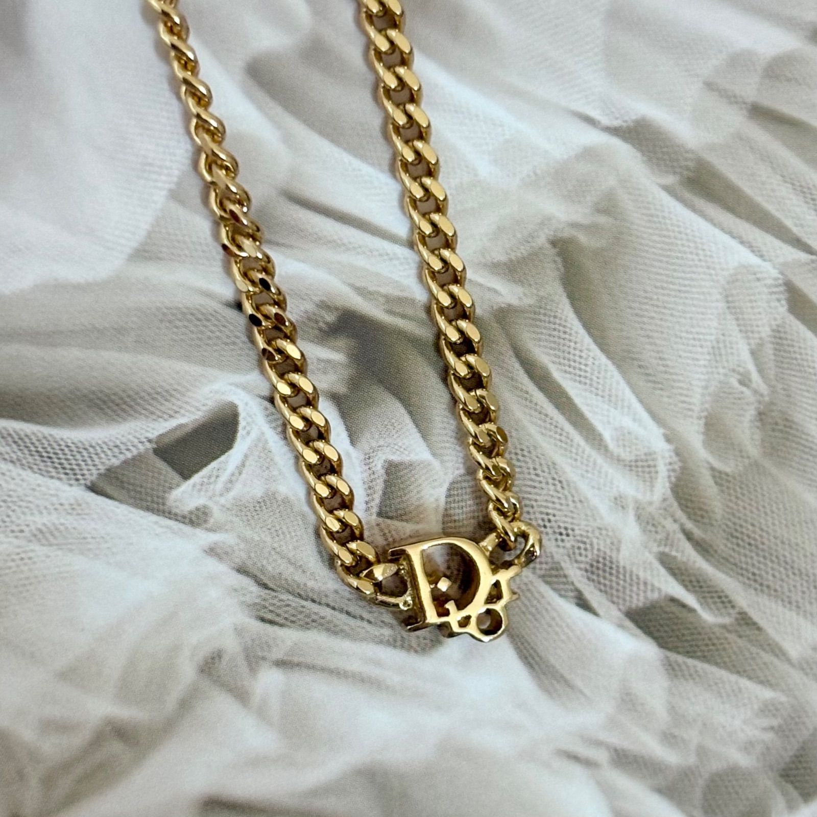 美品✨ クリスチャンディオール ネックレス チェーン 喜平 ゴールド 箱付き】【未使用品】クリスチャンディオール ネックレス CDロゴ