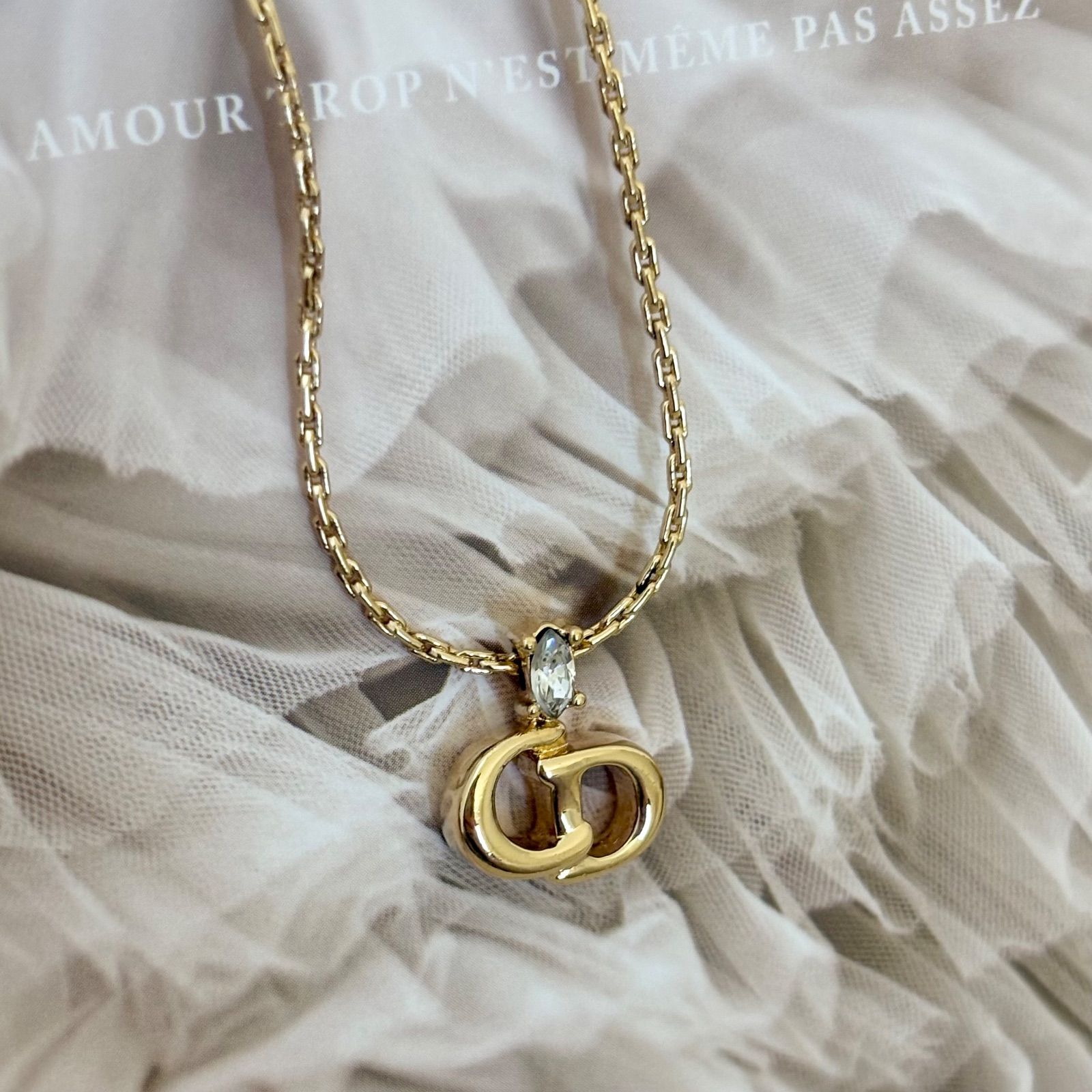 箱付き】【極美品】クリスチャンディオール ネックレス CDロゴ GP