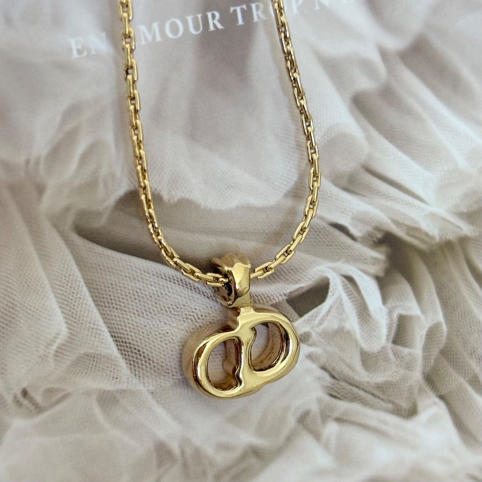 箱付き】【極美品】クリスチャンディオール ネックレス CDロゴ GP