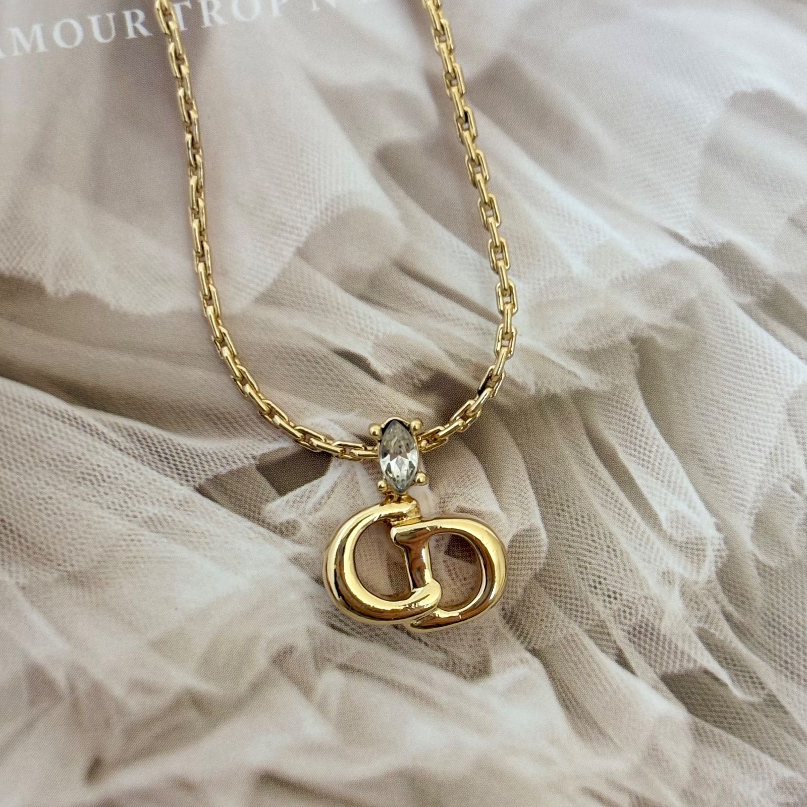 箱付き】【極美品】クリスチャンディオール ネックレス CDロゴ GP