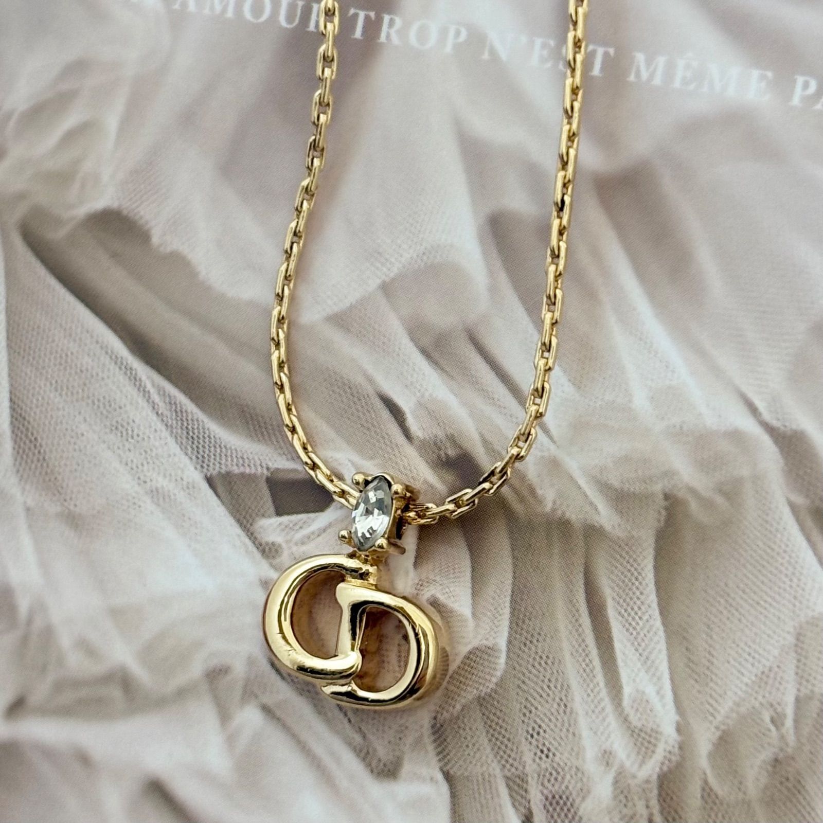 箱付き】【極美品】クリスチャンディオール ネックレス CDロゴ GP