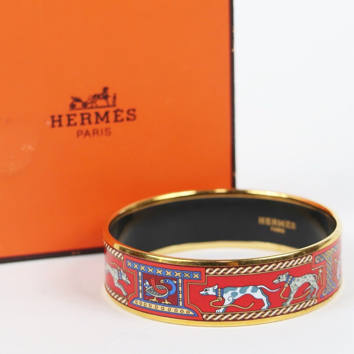 美品】HERMES エルメス 七宝焼き エマイユGM バングル ブレスレット