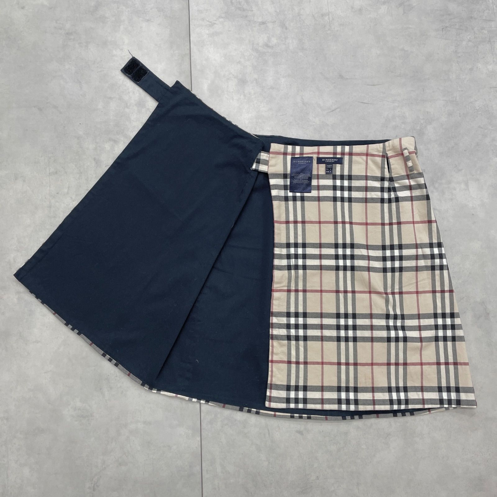 BURBERRY バーバリー ラップスカート リバーシブル ベルト ノバ