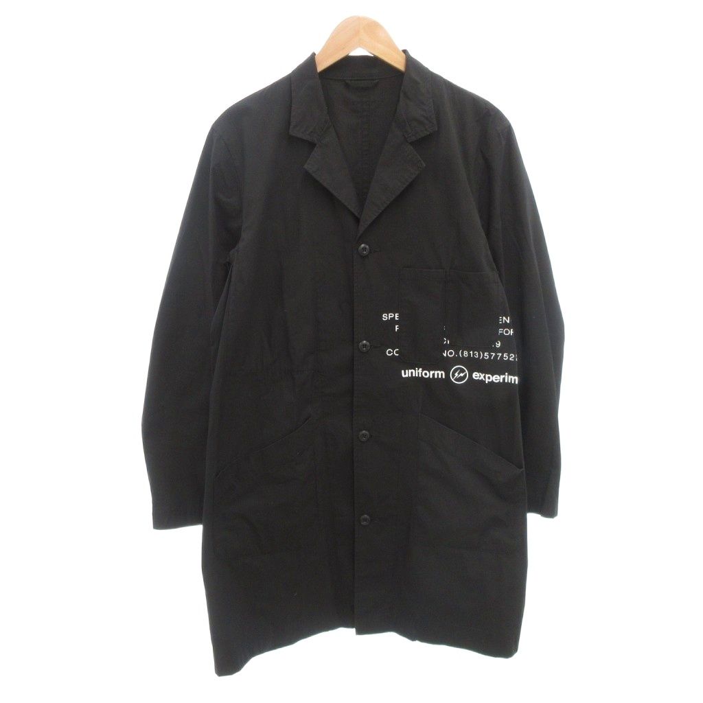 特価UEユニフォームエクスペリメントuniform experimentコート黒 ユニフォームエクスペリメント uniform experiment 19SS UEN MIL COAT