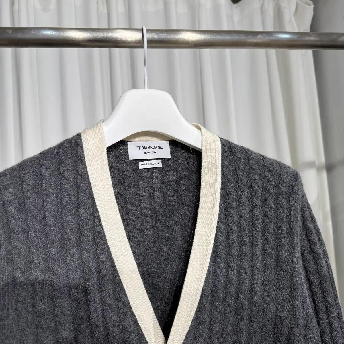 4サイズ 25年/百貨店購入 トム・ブラウン カシミア 斜めボーダー V