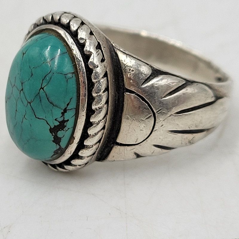 中古品】 SAAD サード SV925 TURQUOISE RING ターコイズ リング 指輪