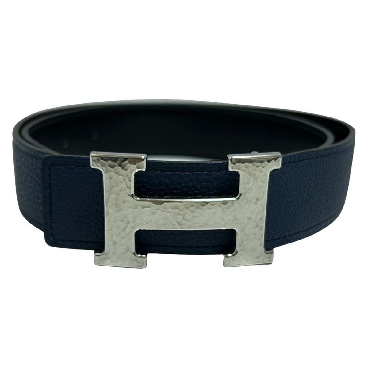 【専用】HERMES レザーベルト ネイビー HERMES(エルメス) ベルト Hベルト ネイビー レザー - メルカリ