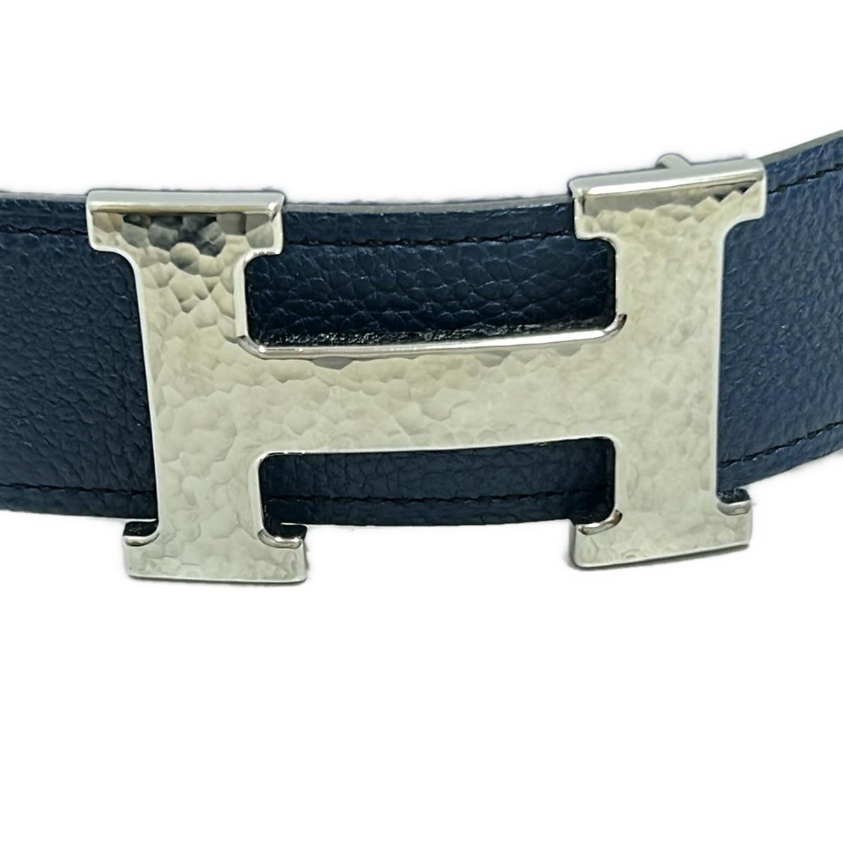 【ヴィンテージ】 エルメス HERMES ベルト　ネイビー HERMES(エルメス) ベルト Hベルト ネイビー レザー - メルカリ