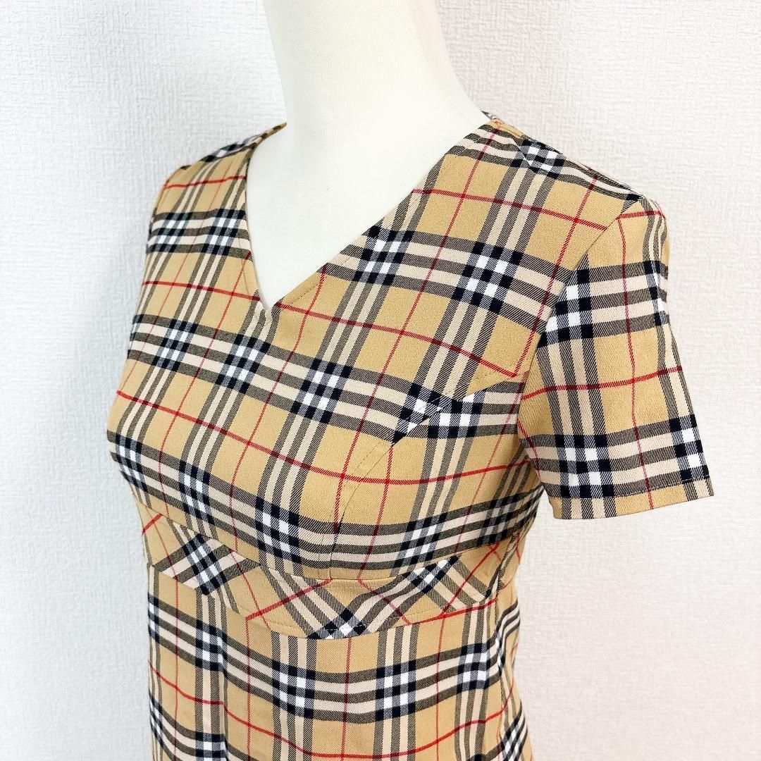 美品】バーバリー ブルーレーベル 半袖ワンピース 38 ノバチェック