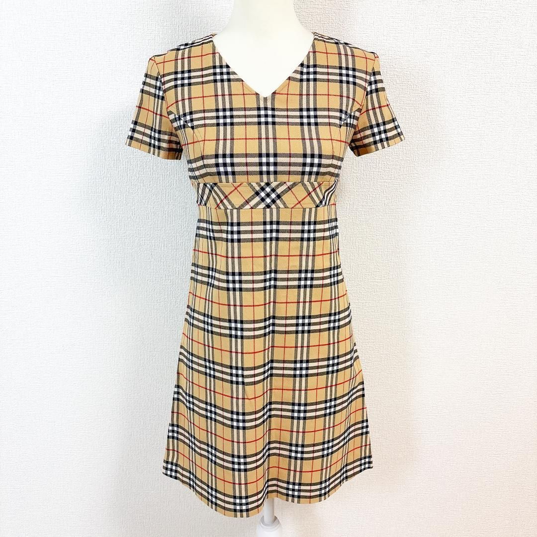 美品】バーバリー ブルーレーベル 半袖ワンピース 38 ノバチェック