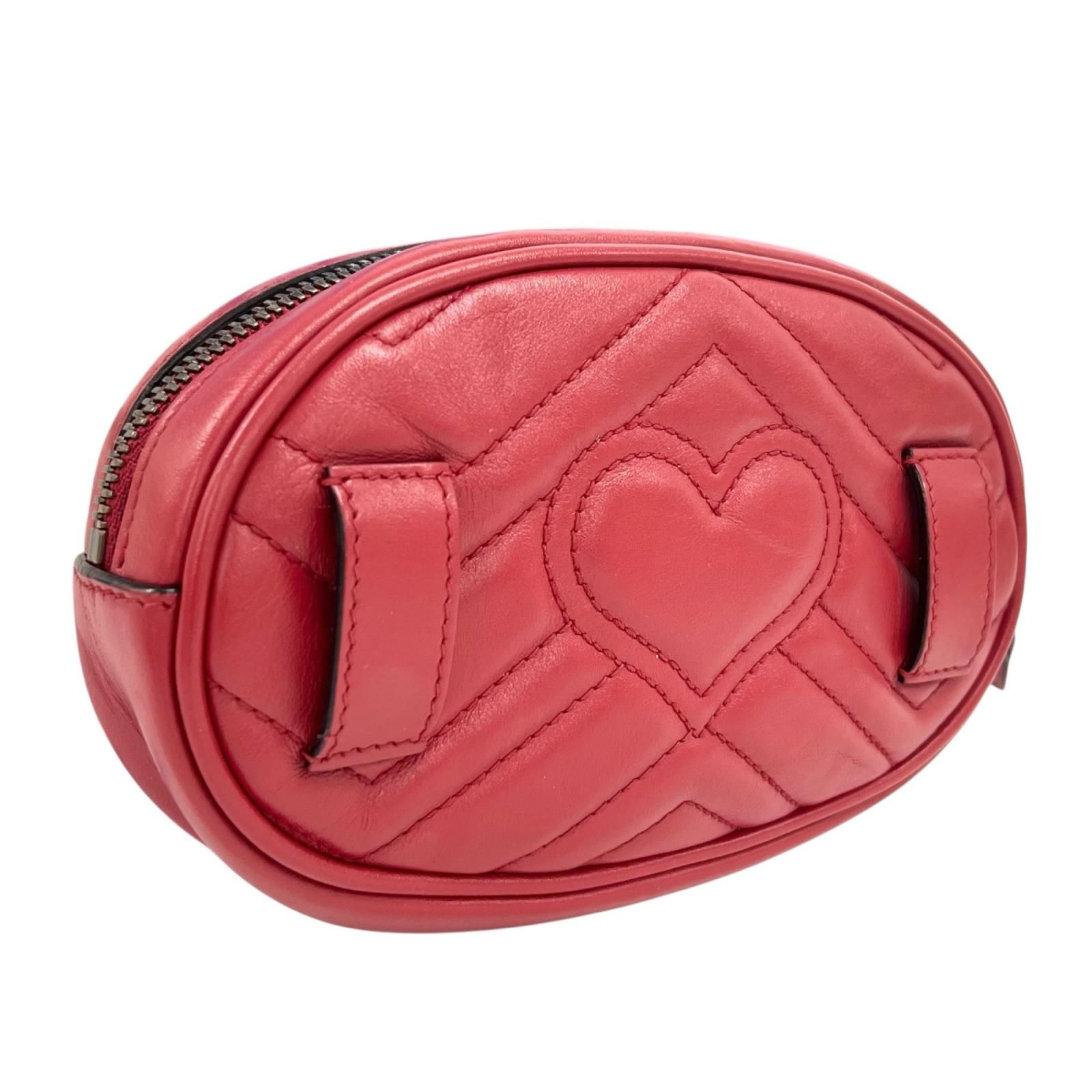 美品 GUCCI グッチ GGマーモント 476434 ウエストバッグ レザー