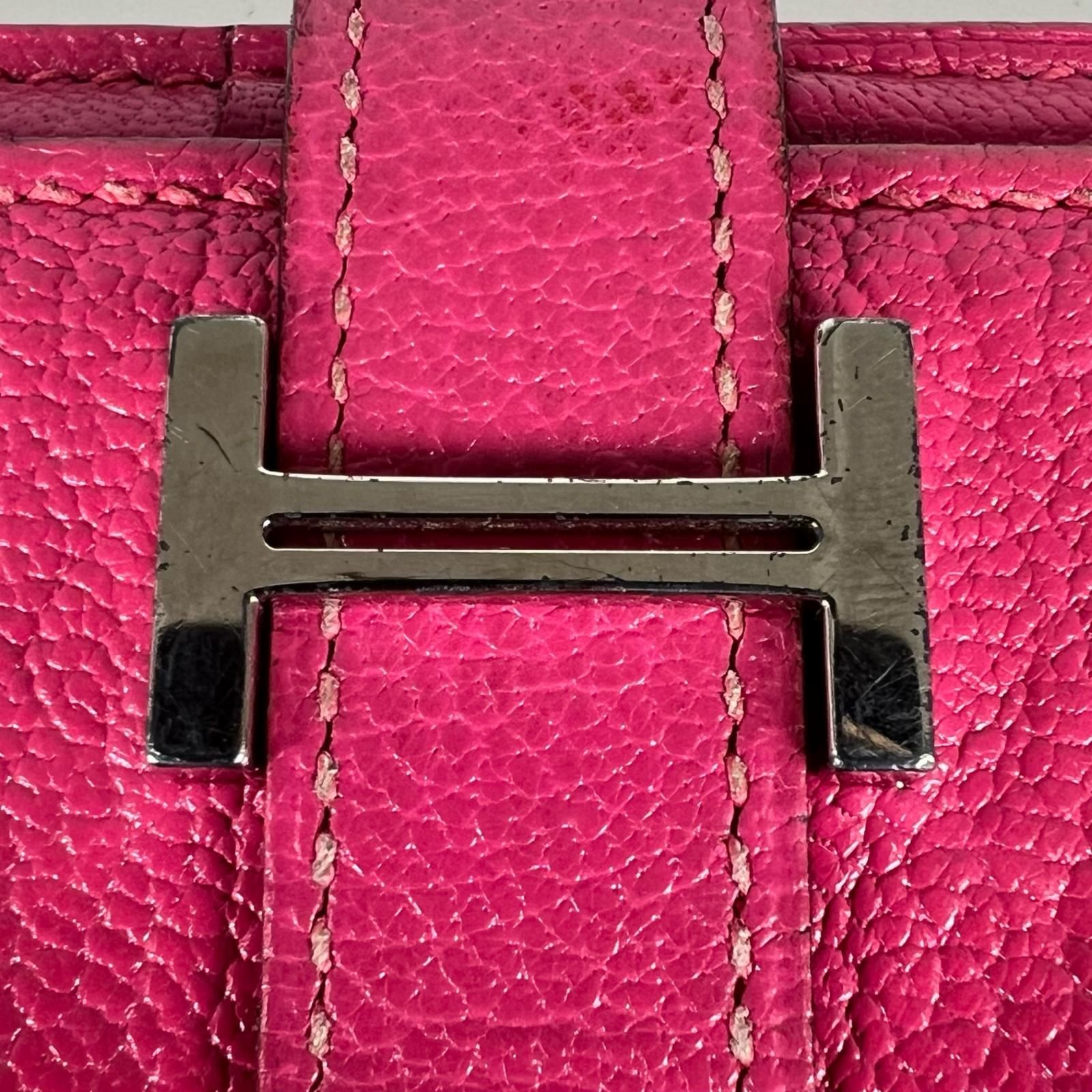 HERMES エルメス ベアン スフレ 長財布 シェーブル ピンク レディース 