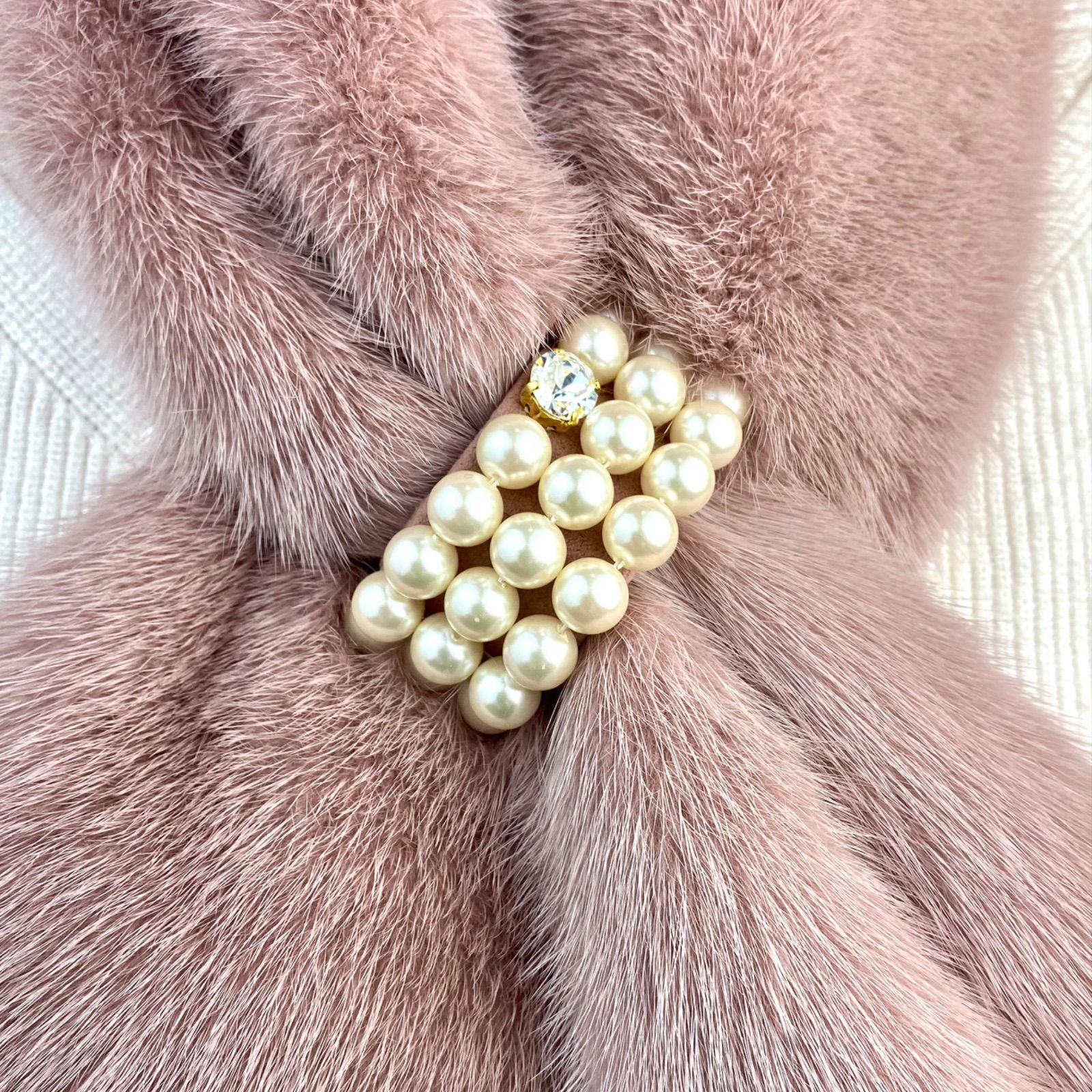 ラグジュアリー！！*SAGA MINK* クリスタル輝く✨ミンク マフラー 日本