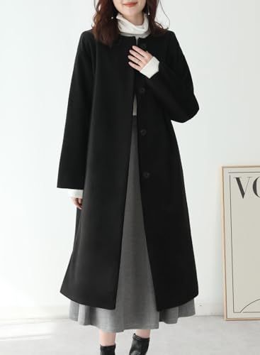  Ｓｕｅｅｙａ スイーヤ コート レディース ラシャ クールネック ロング ドロップショルダー 体型カバー 着やせ おしゃれ エレガント 可愛い 無地 防寒 厚手 カジュアル アウター 通勤 秋 冬e 834359 f 7 その他 キッチン 食器