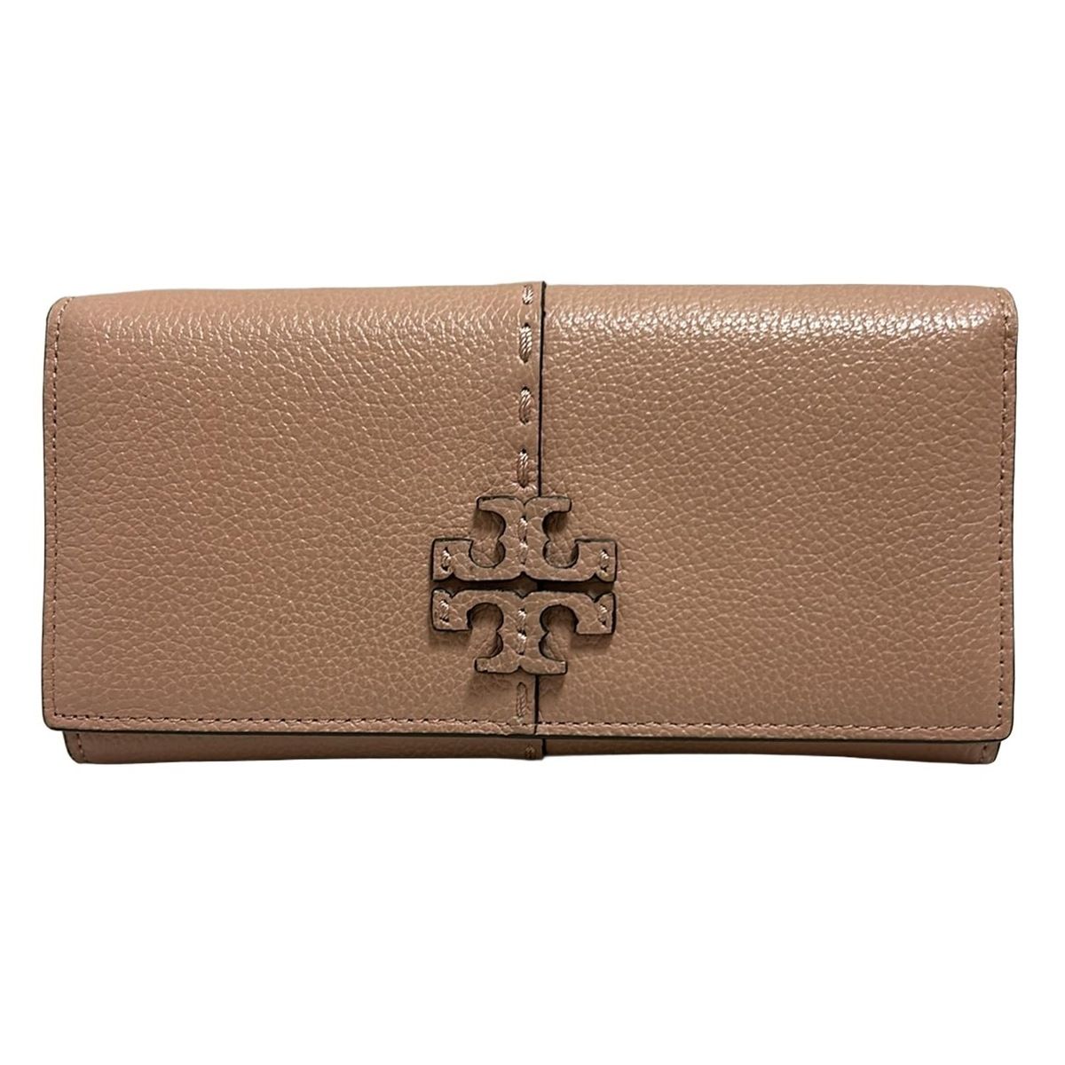 TORY BURCH(トリーバーチ) 長財布 - ピンクベージュ レザー - メルカリ