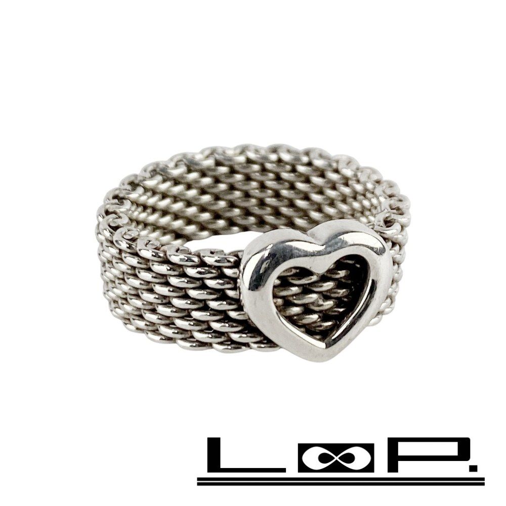 ティファニー □美品□ サマセット メッシュ ハート リング 指輪