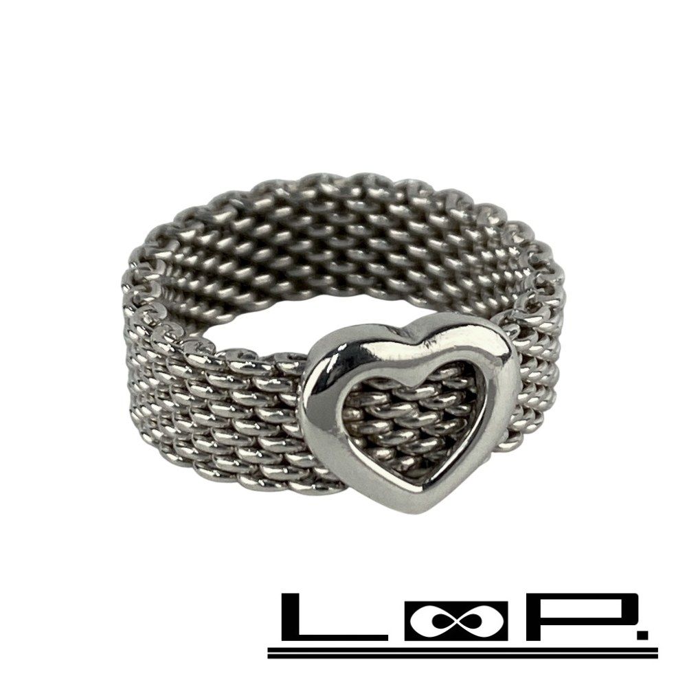 ティファニー □美品□ サマセット ハート メッシュ リング 指輪