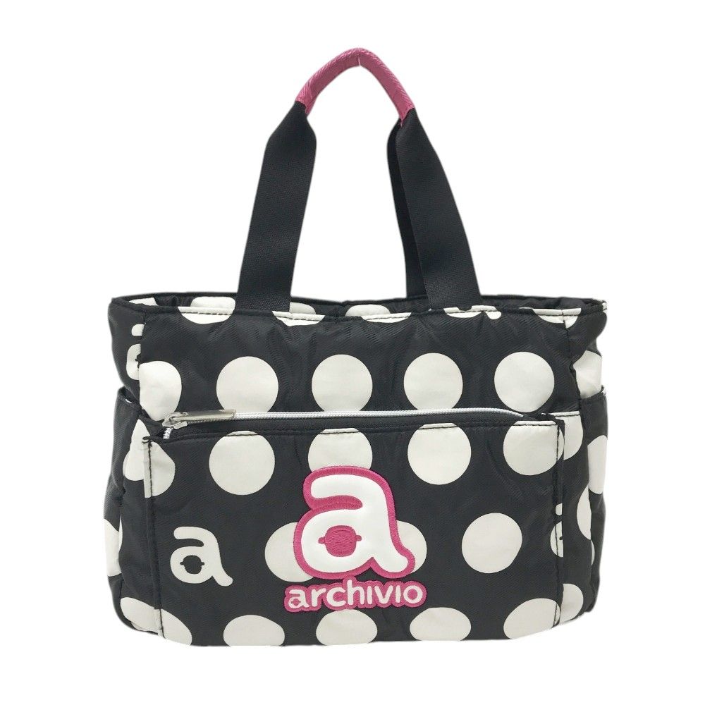 ARCHIVIO アルチビオ ロゴカートバッグ ドット柄 ブラック系
