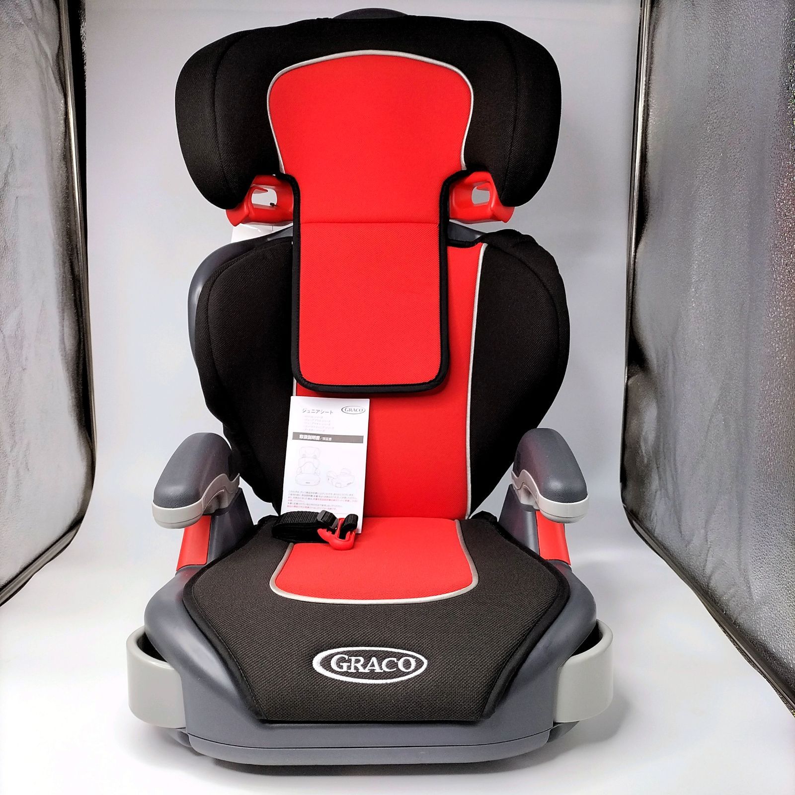 GRACO ジュニアシート カラーズ 赤×黒 ドリンクホルダー付き - メルカリ