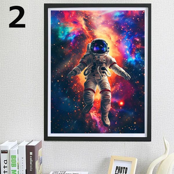 中級 フル ダイヤモンドアート キット ビーズ刺繍 宇宙飛行士 宇宙空間