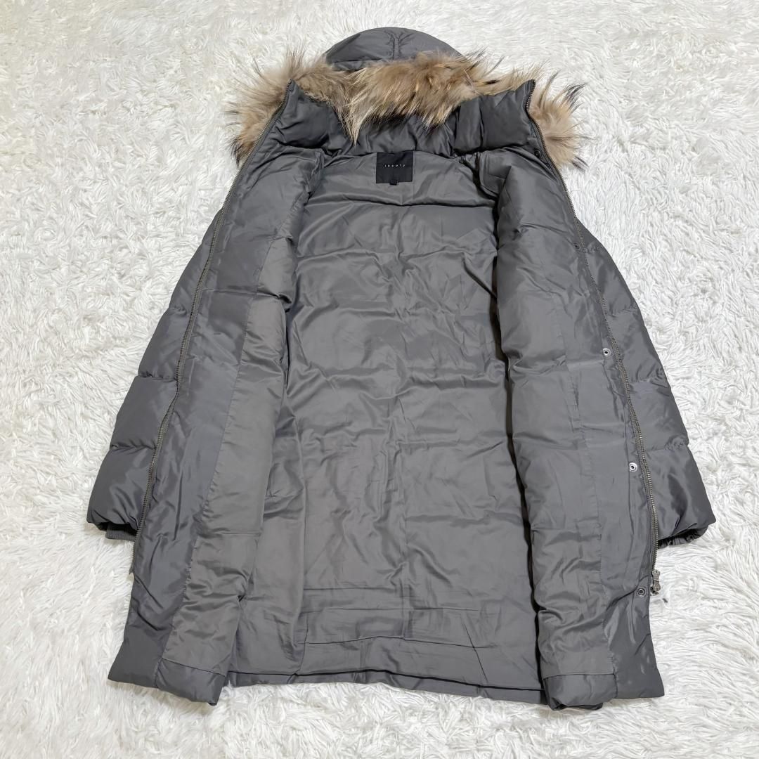 美品】theory ファーフード付きロングダウンコート S グレー - メルカリ